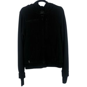 Baubax Cotton Blend Black Travel Zip Up Jacket Size Large